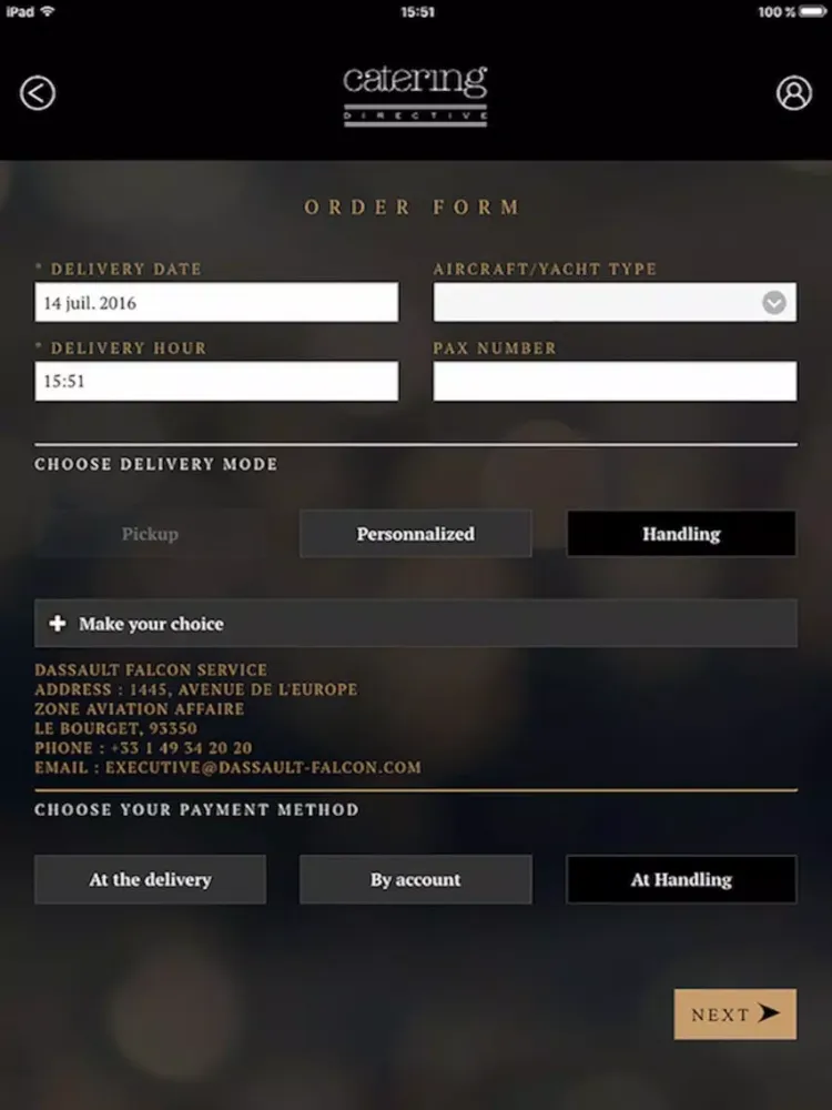 Capturas de tela do Catering Directive iPad 