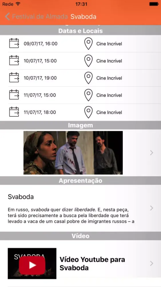 Zrzuty ekranu Theatrical Guide