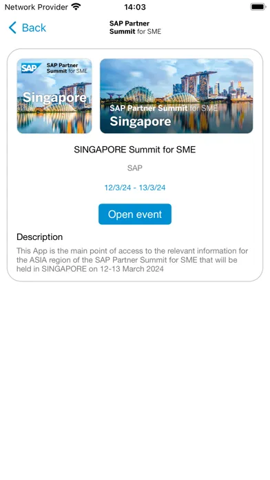 Captures d'écran de SAP Partner Summit for SME