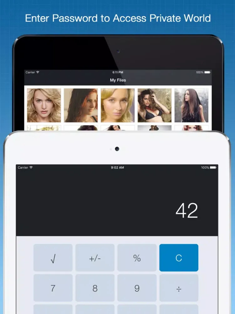Fake Calculator Free - hide and browse your secret video photo slider and document safely iPad  스크린샷