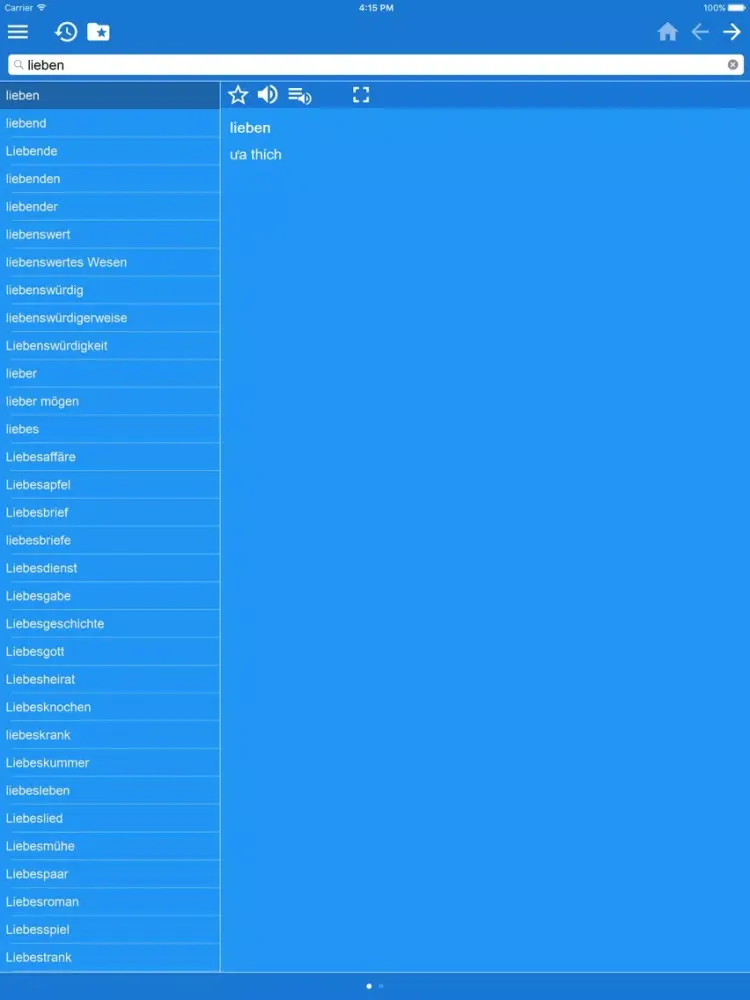 German Vietnamese dictionary iPad  Ekran Görüntüleri