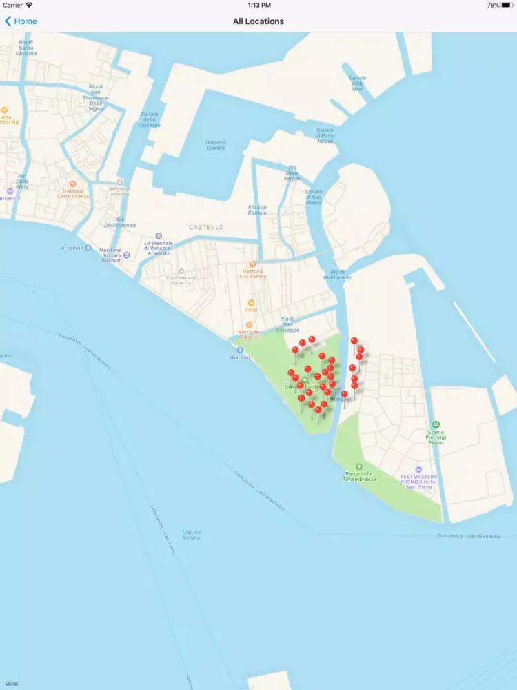 ภาพหน้าจอของ Biennale Map Venice iPad 