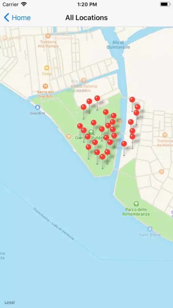 ภาพหน้าจอของ Biennale Map Venice