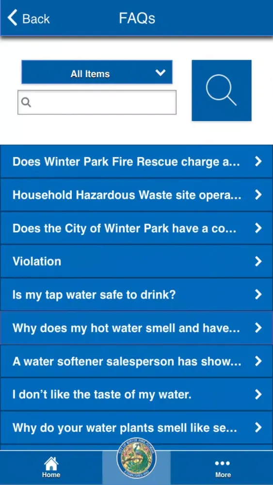 Ảnh chụp màn hình của Ask Winter Park