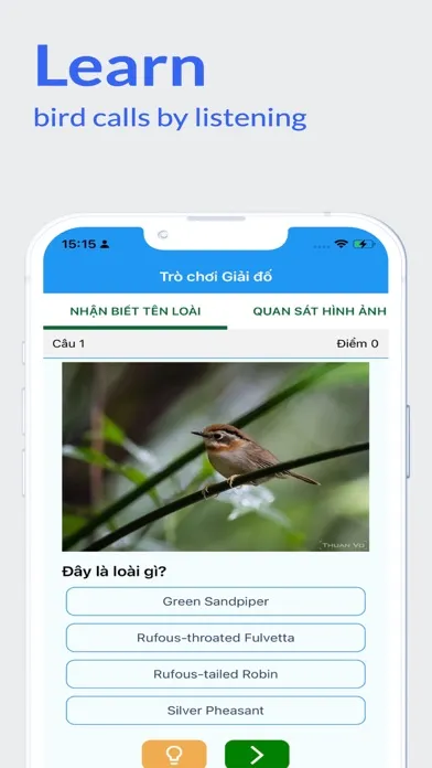 Tangkapan skrin Vietnam Birds (plus)