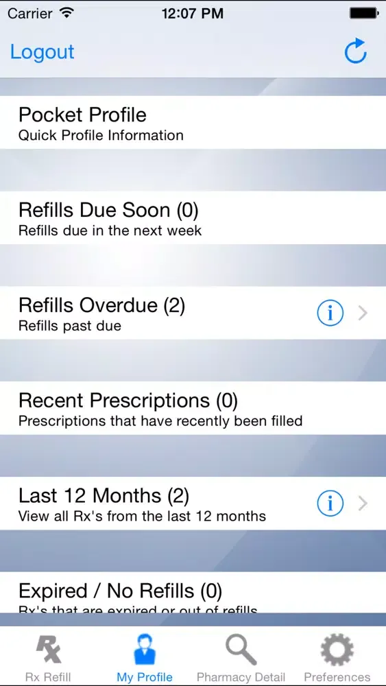 Capturas de tela do MedCare Rx