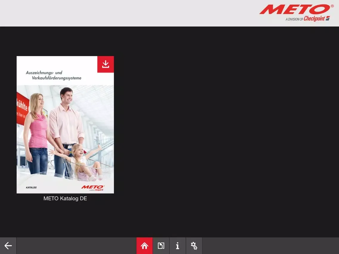 Ảnh chụp màn hình của METO Catalogue iPad 