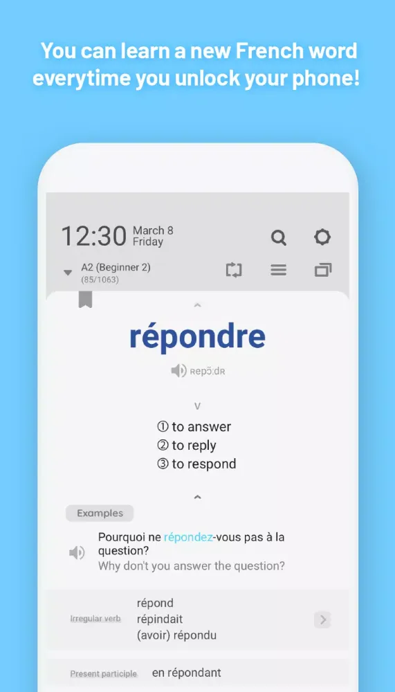 Captures d'écran de WordBit French (for English)