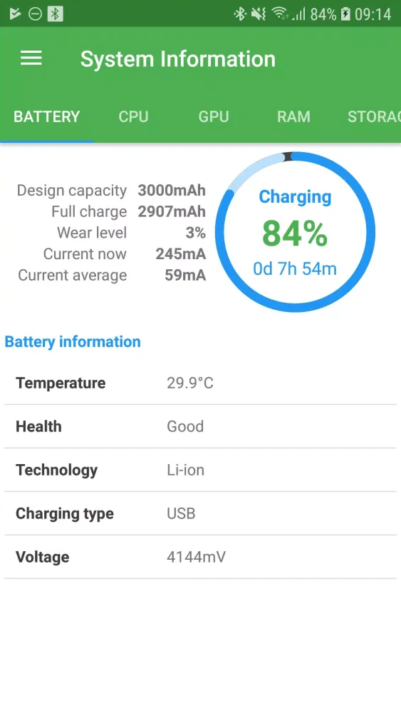 Capturas de tela do Battery Wear Level