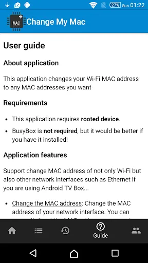 Change My MAC - Spoof Wifi MAC Screenshots