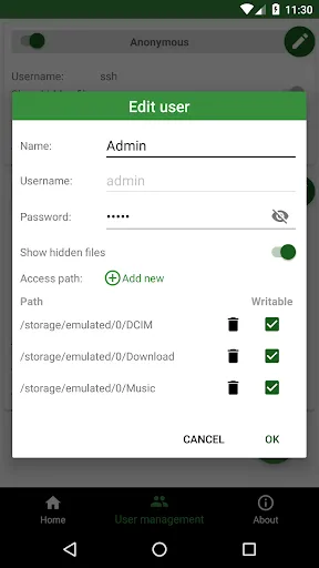 SSH/SFTP Server - Terminal Screenshots