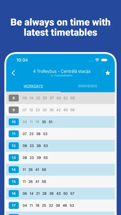 Tangkapan layar Timey: Bus & Train Timetables