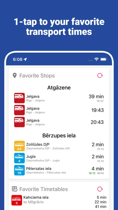 Tangkapan layar Timey: Bus & Train Timetables
