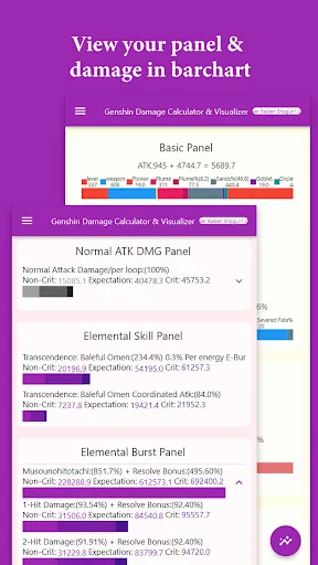 Ảnh chụp màn hình của Genshin Damage Visualizer