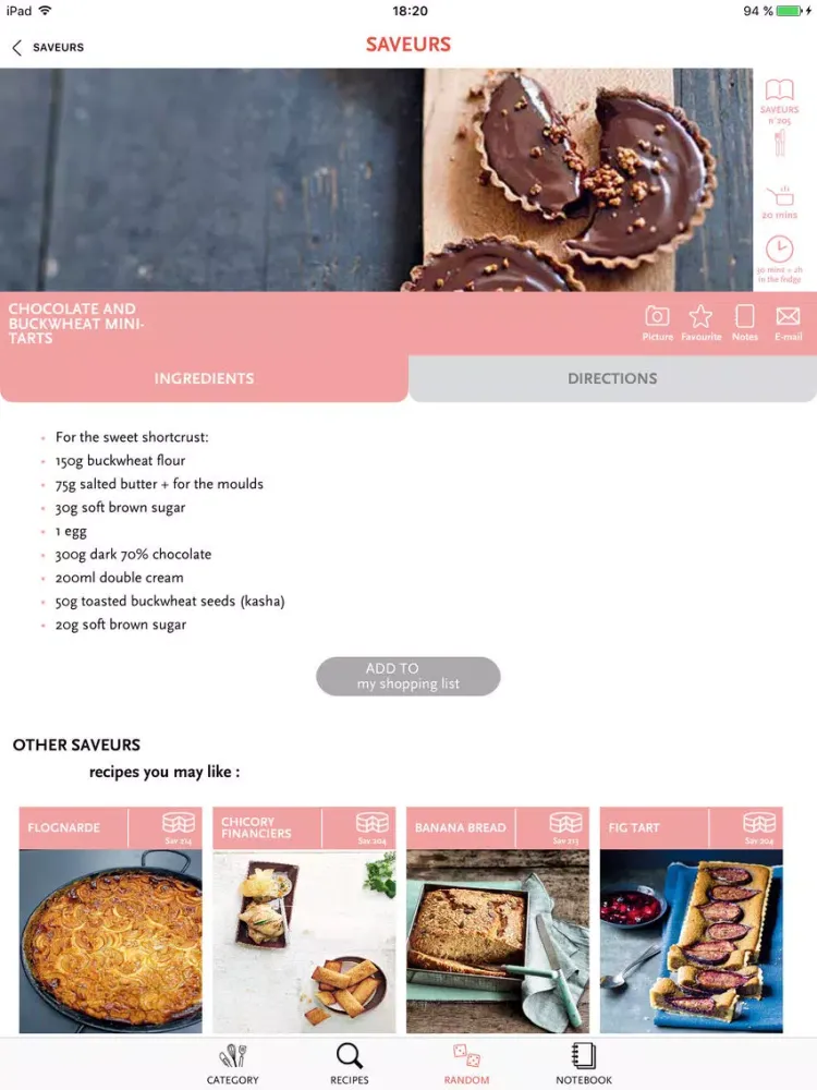 SAVEURS, 1,200 French recipes for gourmets and foodies iPad 应用截图