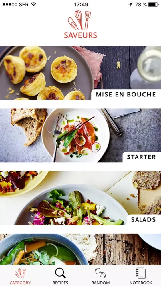 SAVEURS, 1,200 French recipes for gourmets and foodies应用截图