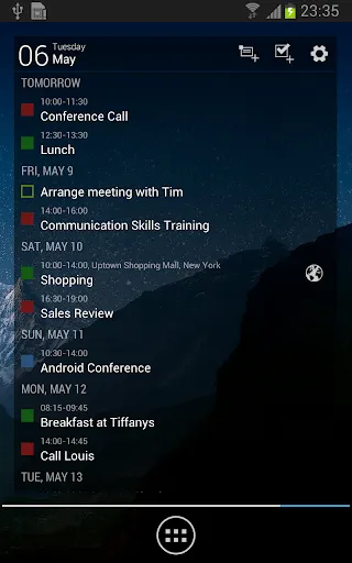 Capturas de tela do Business Calendar