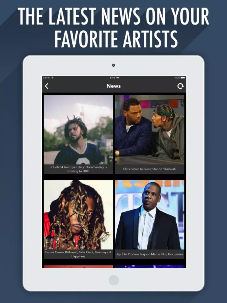 Tangkapan skrin HipHopDaily - Music, Mixtapes & Videos iPad 