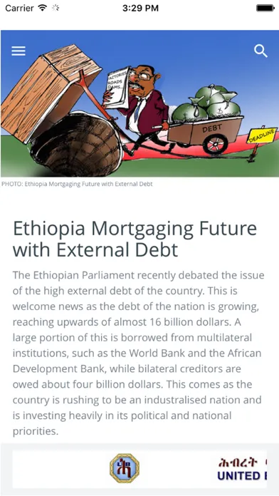 Tangkapan skrin Addis Fortune News
