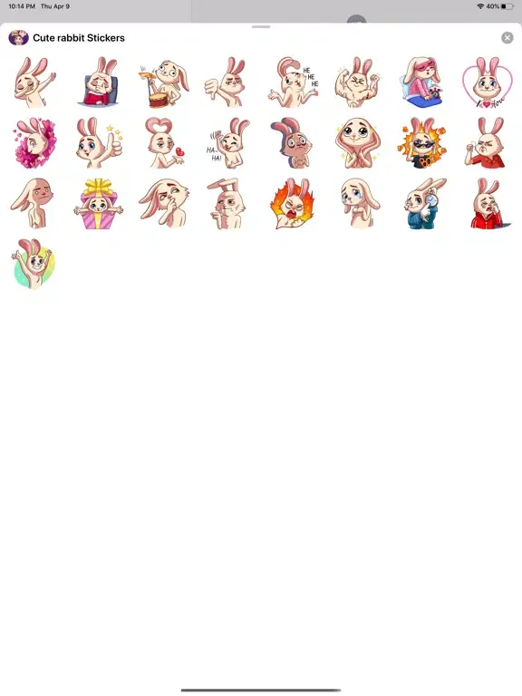 New Lovely Rabbit Stickers HD iPad 應用截圖