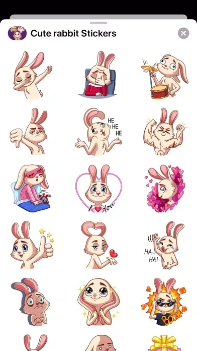 New Lovely Rabbit Stickers HD應用截圖