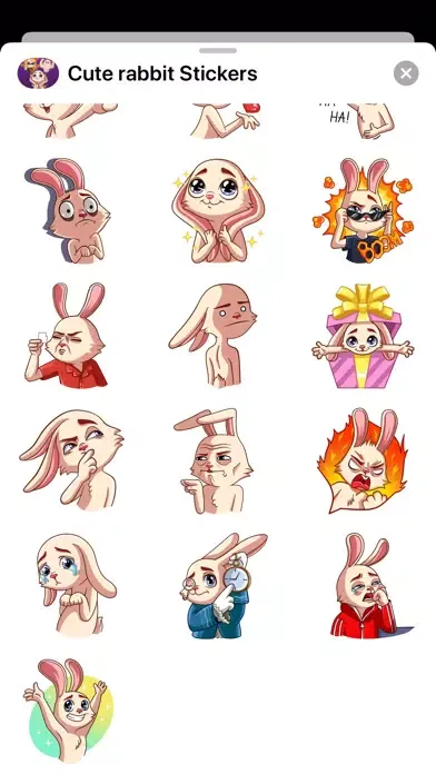 New Lovely Rabbit Stickers HD應用截圖