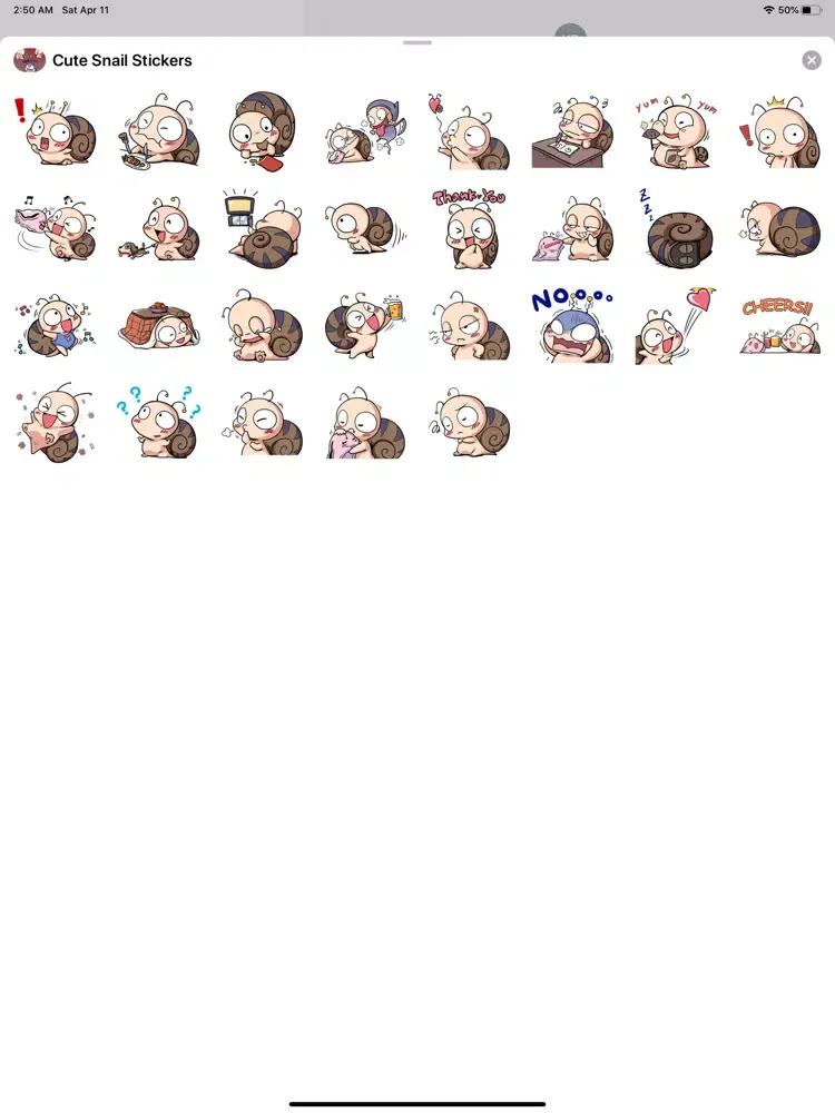 تصاویر New Adorable Snail Stickers iPad 