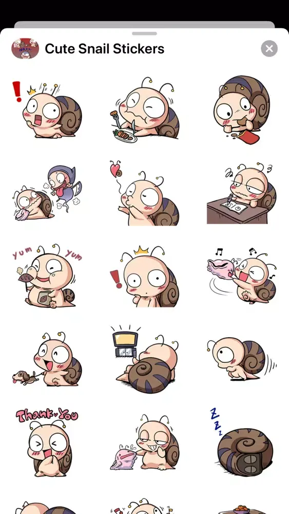 تصاویر New Adorable Snail Stickers