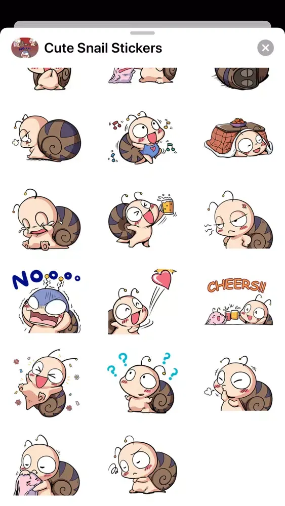 تصاویر New Adorable Snail Stickers