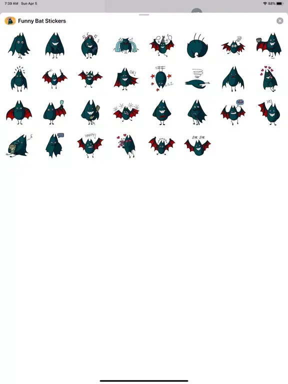 Funny Bat Stickers HD iPad  স্ক্রিনশট