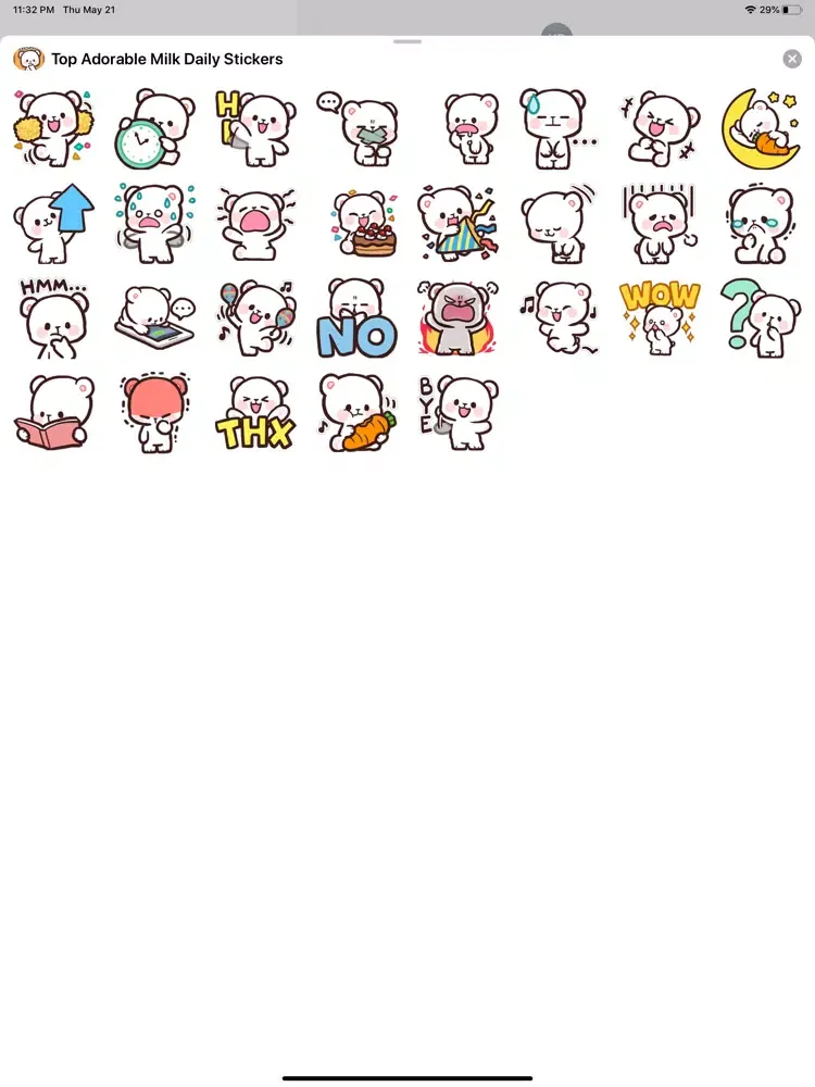 Top Adorable Milk Daily Sticke iPad  سکرین شاٹس
