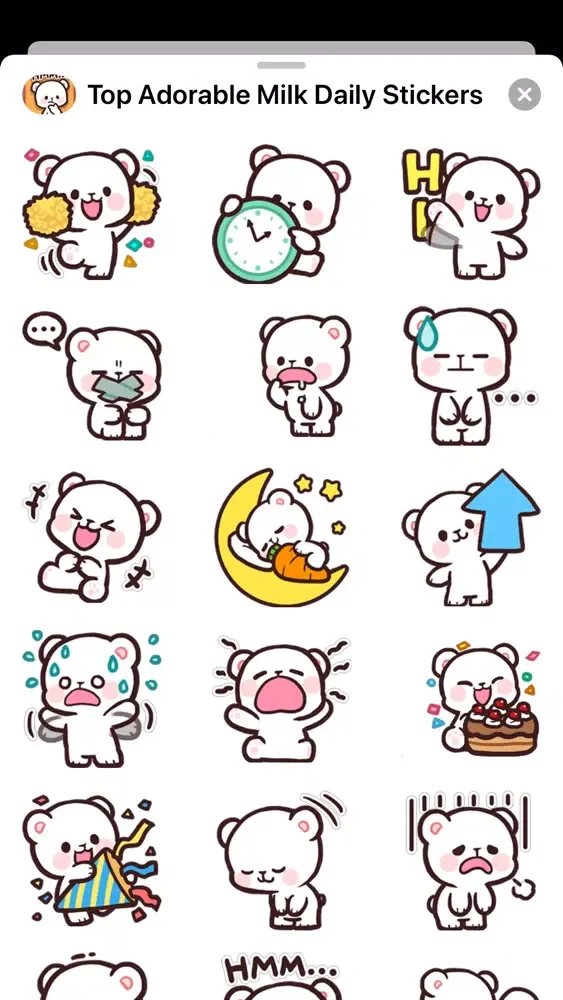 Top Adorable Milk Daily Sticke سکرین شاٹس