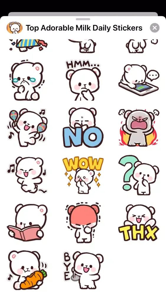 Top Adorable Milk Daily Sticke سکرین شاٹس