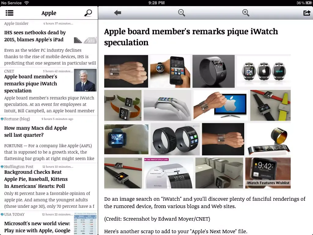 Capturas de pantalla de Top News - Google edition iPad 