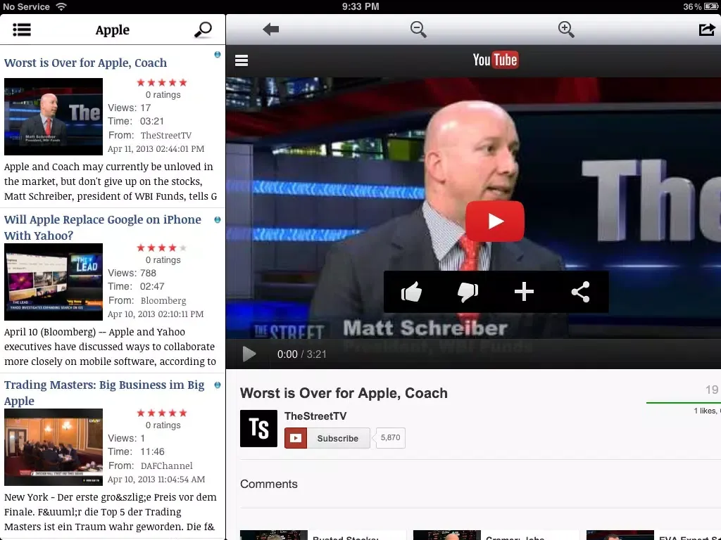 Capturas de pantalla de Top News - Google edition iPad 