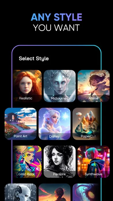 Capturas de tela do Image AI: AI Art Generator