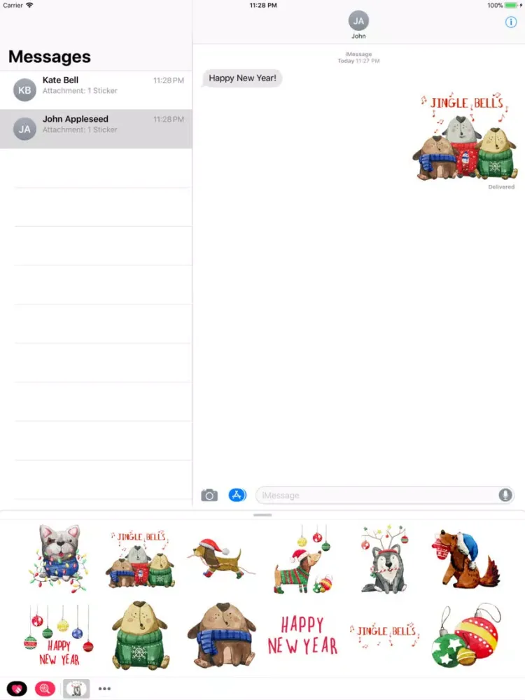 Capturas de tela do New year with puppies iPad 