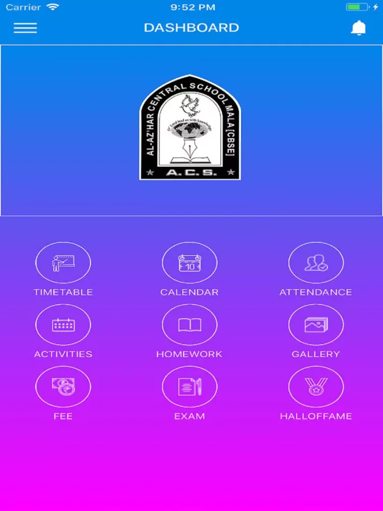 Al-Azhar Central School iPad  Screenshots