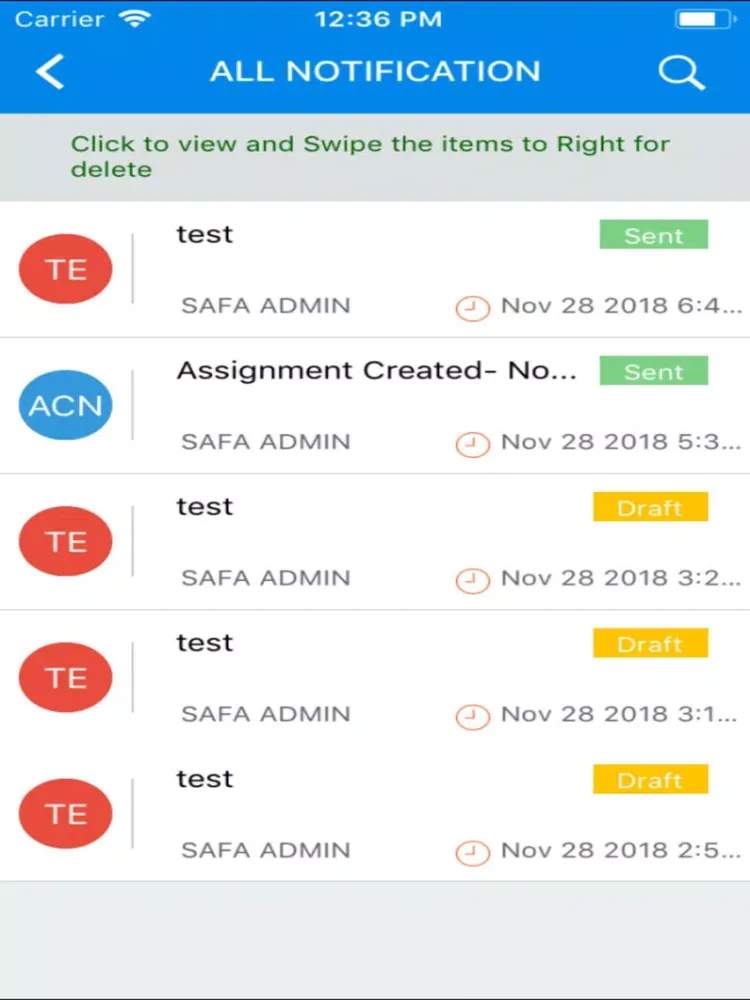 ภาพหน้าจอของ SAFAEMS iPad 