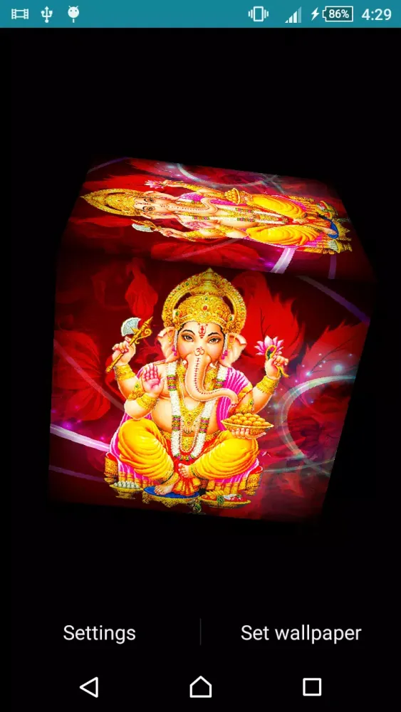 Tangkapan skrin Ganesh Ji 3D Live Wallpaper