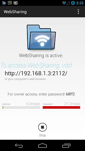 Tangkapan skrin WebSharing (WiFi File Manager)