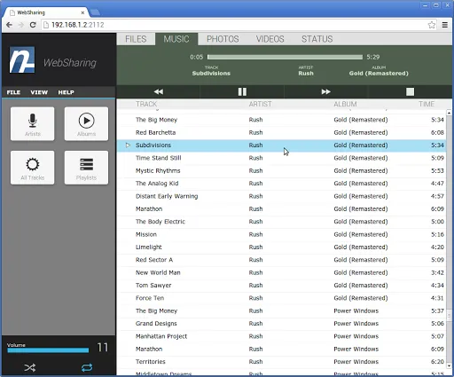 Tangkapan skrin WebSharing (WiFi File Manager)