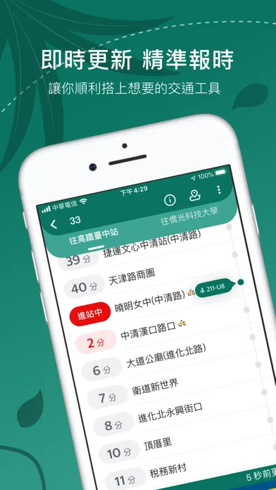 Ảnh chụp màn hình của Bus Tracker Taichung