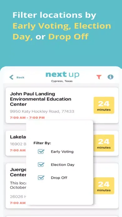 Capturas de pantalla de Next Up City Guide: Voter