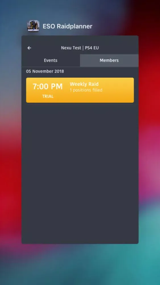 Tangkapan skrin ESO Raid Planner