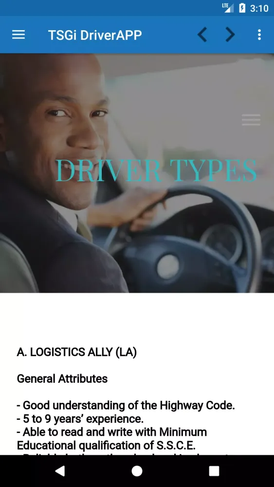 Captures d'écran de TSGi DriverAPP
