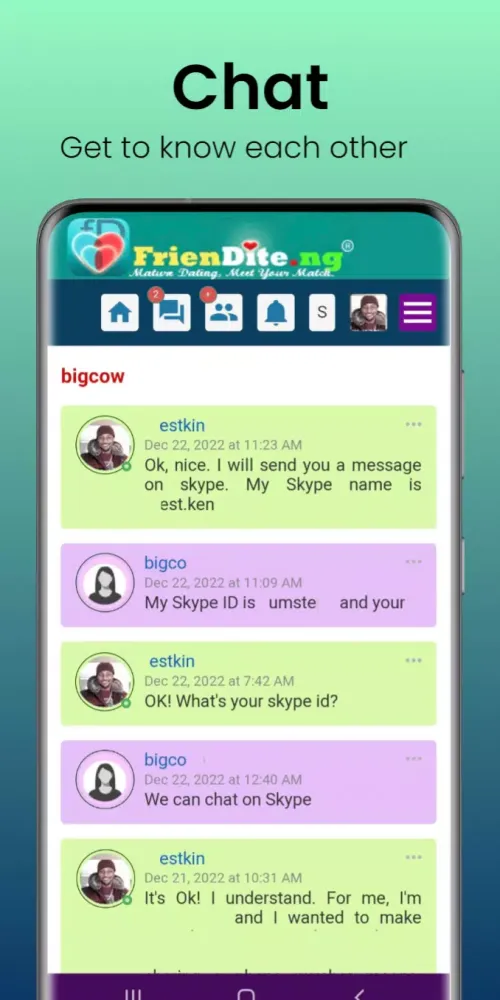 Friendite: Nigerian Dating App Screenshots