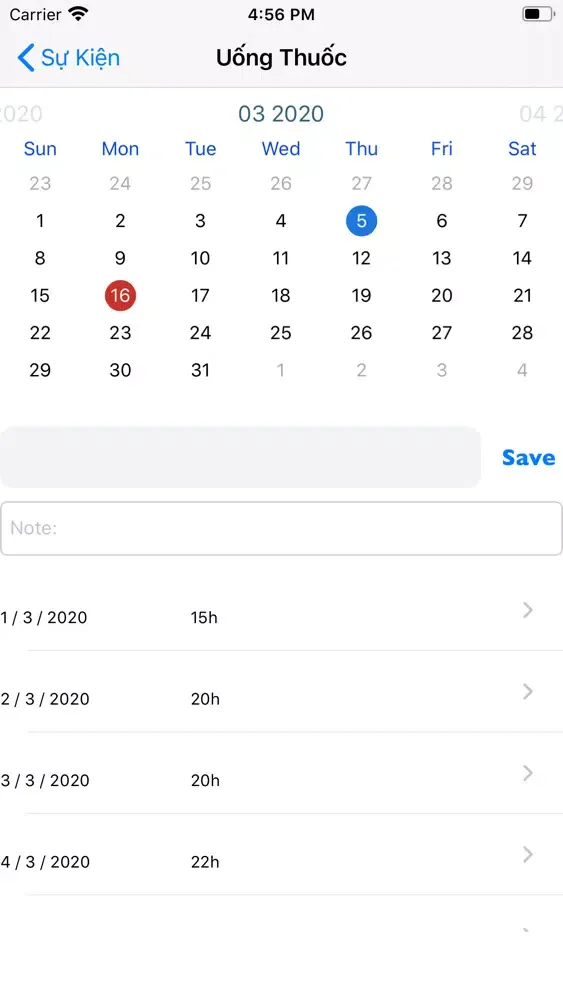 NoteEvent應用截圖