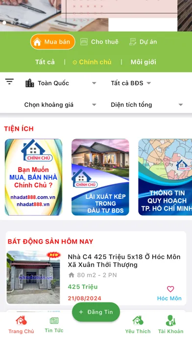 Tangkapan skrin NhaDat888 - Nhà Đất Chính Chủ
