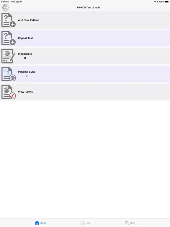 Ảnh chụp màn hình của RT-PCR iPad 